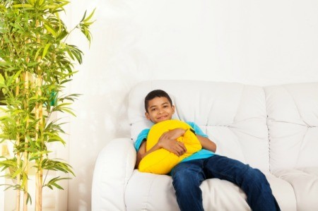 Childrens leather best sale sofa