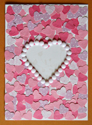 Pure Love Valentine's Day Card - finished heart card