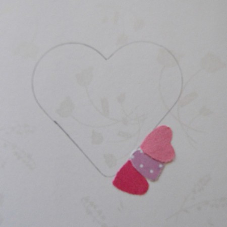 Pure Love Valentine's Day Card - glue hearts around the traced heart outline
