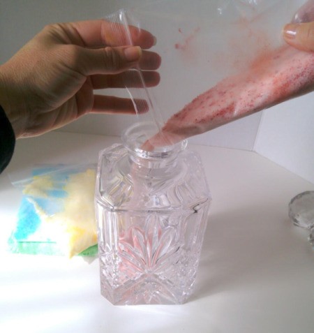 Colored Salt Decor - pour colored salt into jars and display