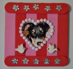 Pure Love Valentine's Day Magnetic Frame - finished magnet with pet photo