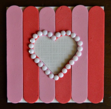 Pure Love Valentine's Day Magnetic Frame  - glue white rhinestones around the outside of the heart shape