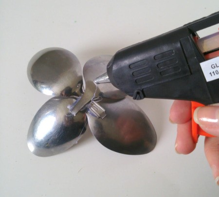 Spoon Flower - put hot glue on back side of petal cluster