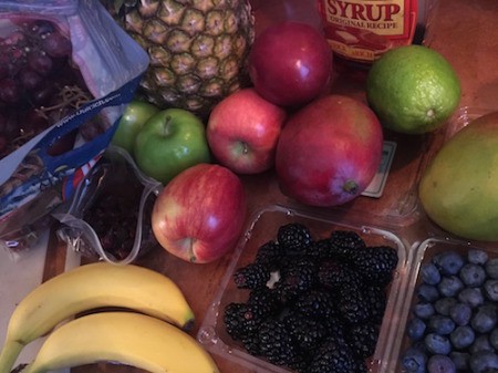 Fruit Salad with Maple Lime Dressing - ingredients