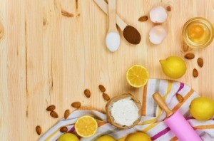 Baking supplies for lemon cookies.