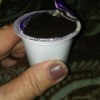 A K-cup with the foil lid removed.