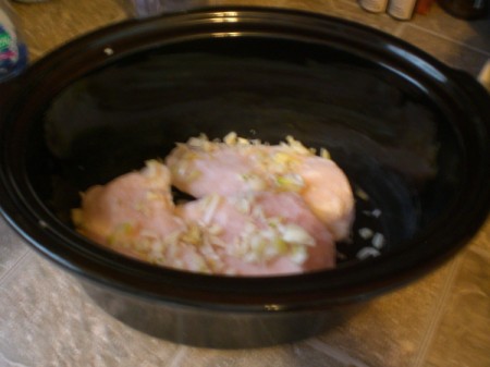 Chopped onion, garlic and ginger added to pot.