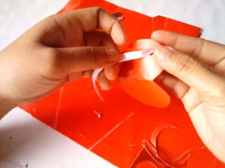 Valentine Bookmark - tie ribbon through the hole