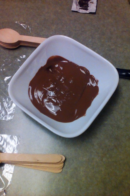 chocolate heated in bowl