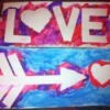 Love and Arrow Finger Paintings - both finished paintings