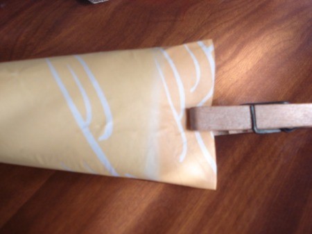 Cardboard Tube Gift Box - glue one end shut using a clothespin to hold until glue dries