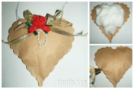 Brown Paper Hanging Heart Decoration