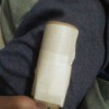 Thrifty Lint Roller Brush - lint roller made from tape covered TP tube and hair brush