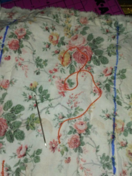 Small Fabric Bags with Crochet Drawstring - sew sides and bottom leaving top open for drawstring