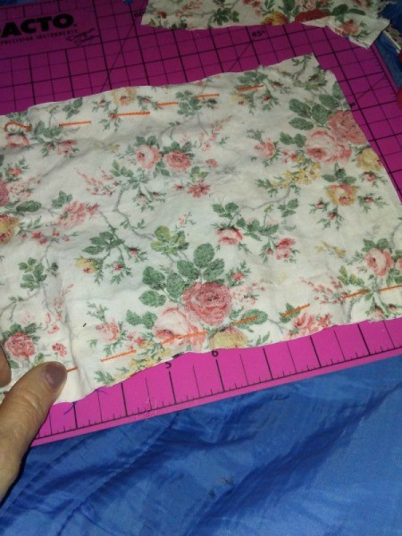 Small Fabric Bags with Crochet Drawstring - seams hand sewn