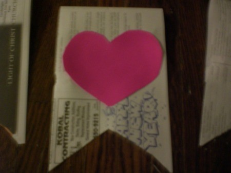 Valentine's Day Banner - heart glued onto banner