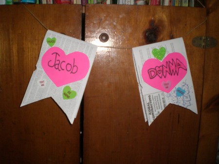 Valentine's Day Banner - banner hanging against a wall