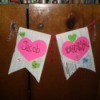 Valentine's Day Banner - two banners hanging against wall