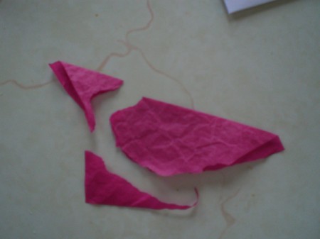 Easy Kids' Valentine Cards - cut or tear out a heart shape from the red tissue