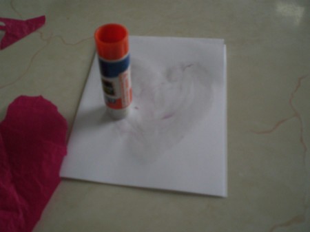 Easy Kids' Valentine Cards - use glue stick to stick down heart
