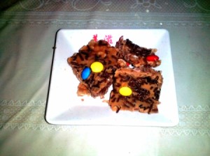 Choco Peanut-Butter Bars on plate