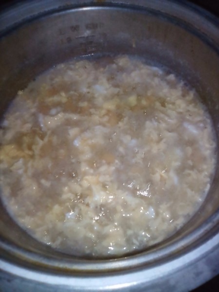 finished macaroni egg soup