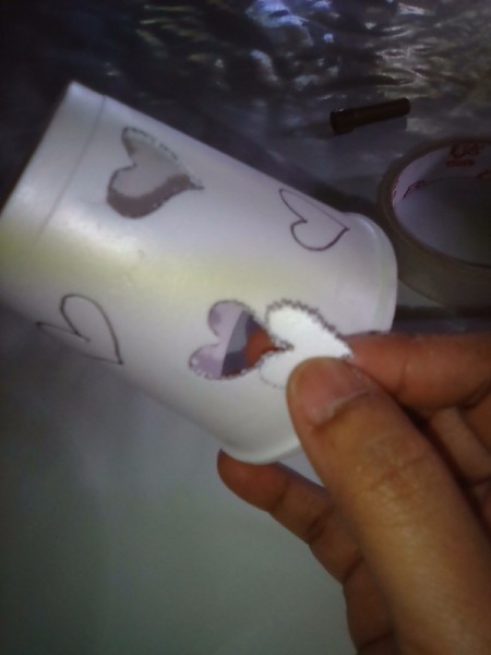 Heart Shapes Flashlight Cover - removing the heart shape