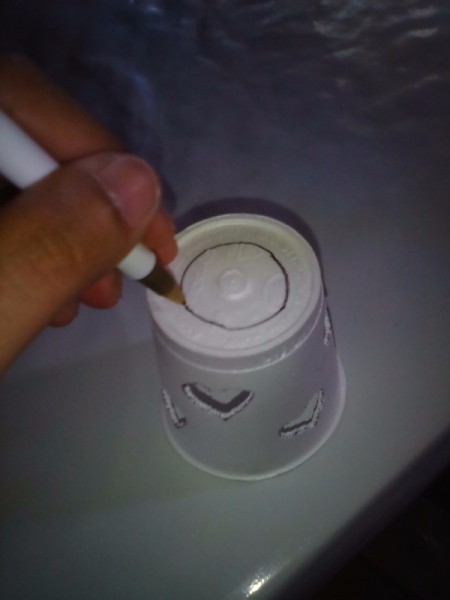 Heart Shapes Flashlight Cover - draw a circle on the bottom of one of your cups