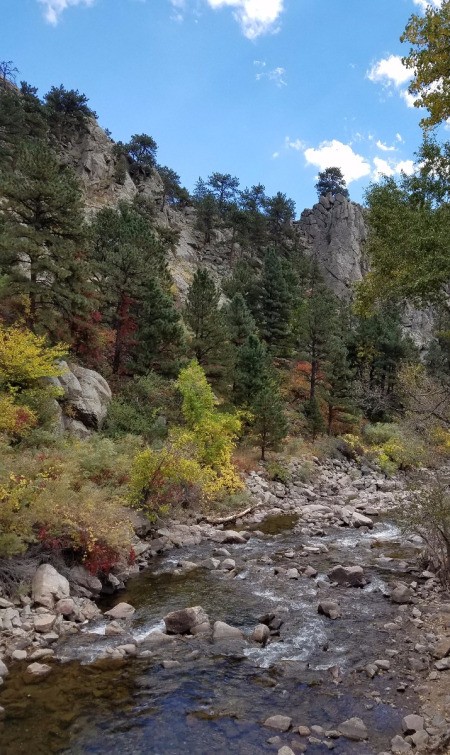 A creek in a mountainous area.
