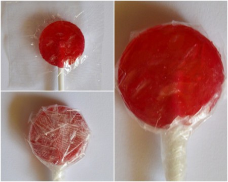Valentine Card - fold wrapper to back of lollipop and secure with tape
