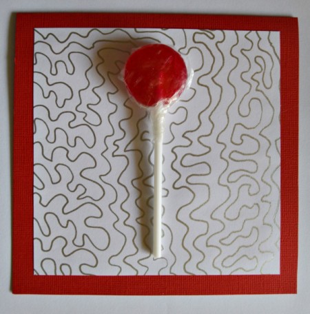 You Make My Heart Pop Valentine Card - center and glue lollipop to card