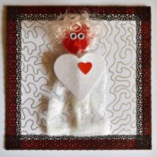 You Make My Heart Pop Valentine Card - add hair, eyes, and mouth plus make a frame from decorative lace tape, trim protruding edges