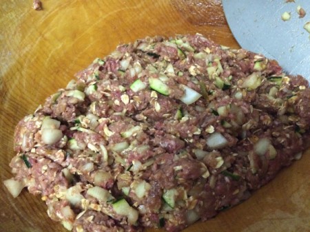 mixed meatloaf ingredients