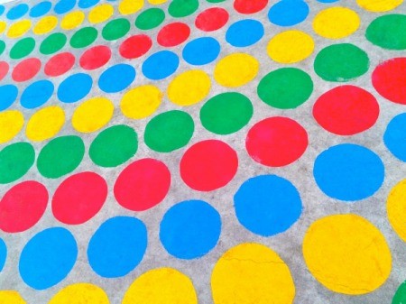 A homemade Twister game.