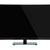 A plasma screen TV set with no picture.