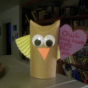 Owl Valentine - googly eye owl
