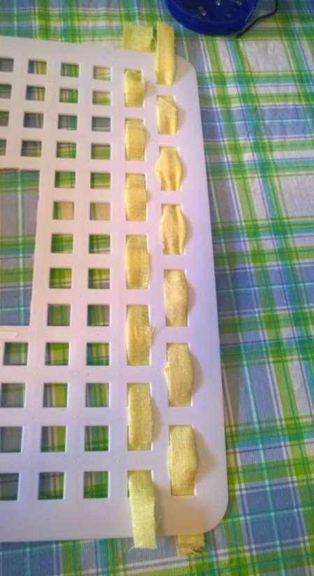 Sink Mat to Photo Frame - begin weaving fabric