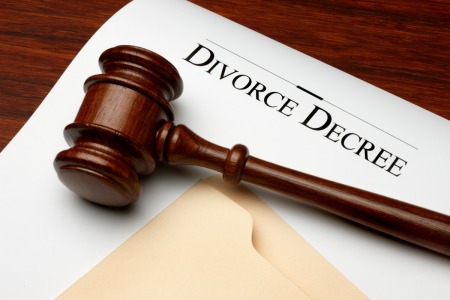 Divorce decree document.