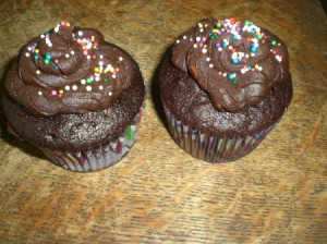 posted cupcakes with sprinkles