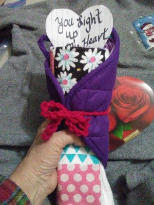 A homemade solar light Valentine gift.