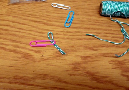 Hairy Monster Bookmarks - pass the loop end through a paper clip