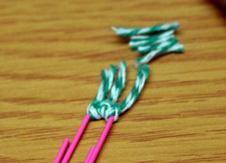 Hairy Monster Bookmarks - repeat twice more and trim with scissors