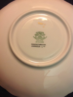 Value of Bone China - bottom of plate with info