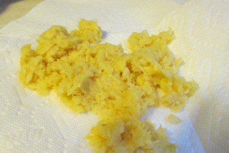 crushed pineapple on plate