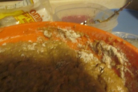 mixing wet and dry ingredients together