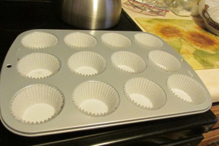 muffin tins floured