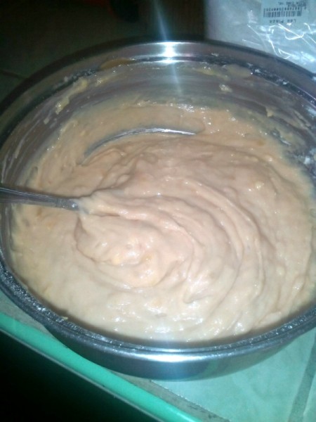 bowl with mixed batter