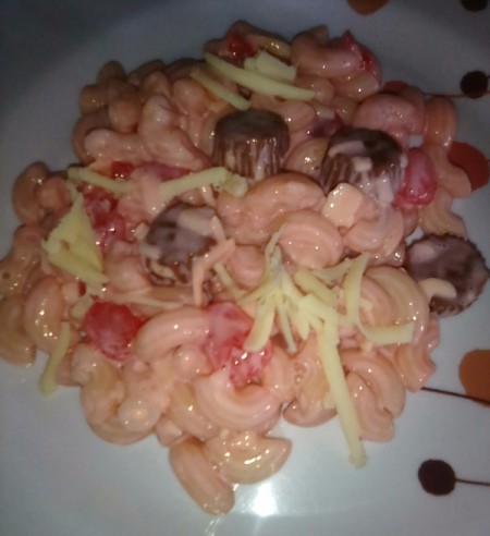 Choco Macaroni Dessert on plate