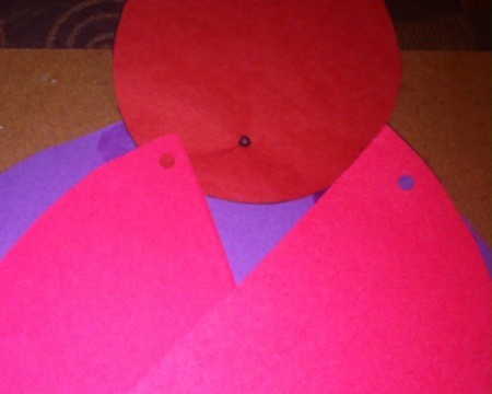 Love Bugs Kids' Craft - attach red circle to to top of purple circle and cut pink circle in half and punch holes