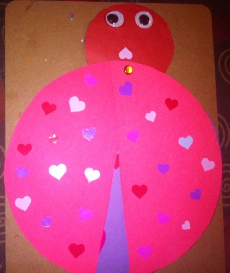 Love Bugs Kids' Craft - add eyes and mouth and decorate wings with stickers